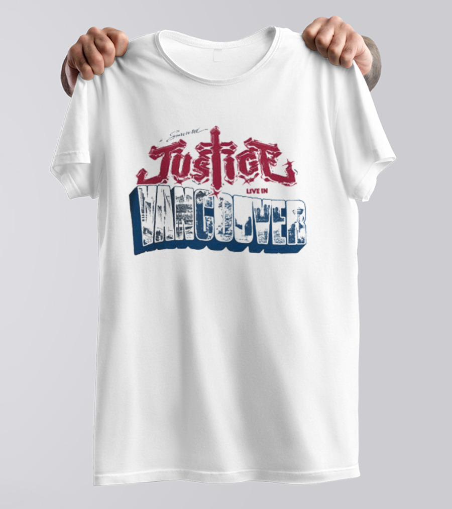 Justice Live In Vancouver Official Concert Event T-Shirt