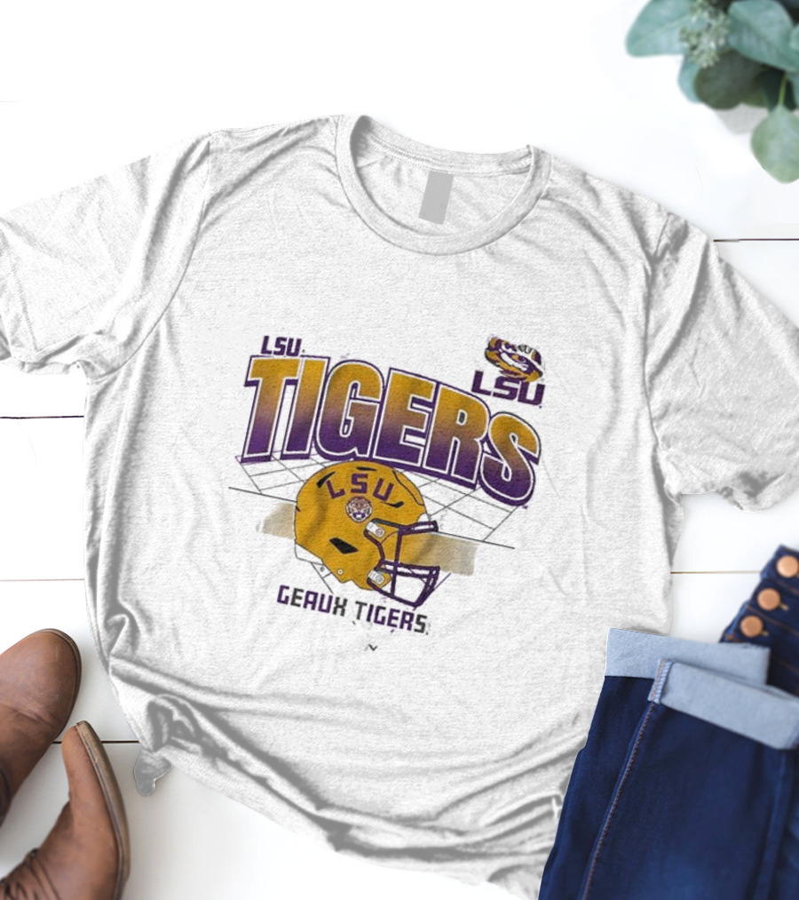 LSU Tigers Geaux Tigers Football Helmet Baton Rouge LA Grid T-Shirt
