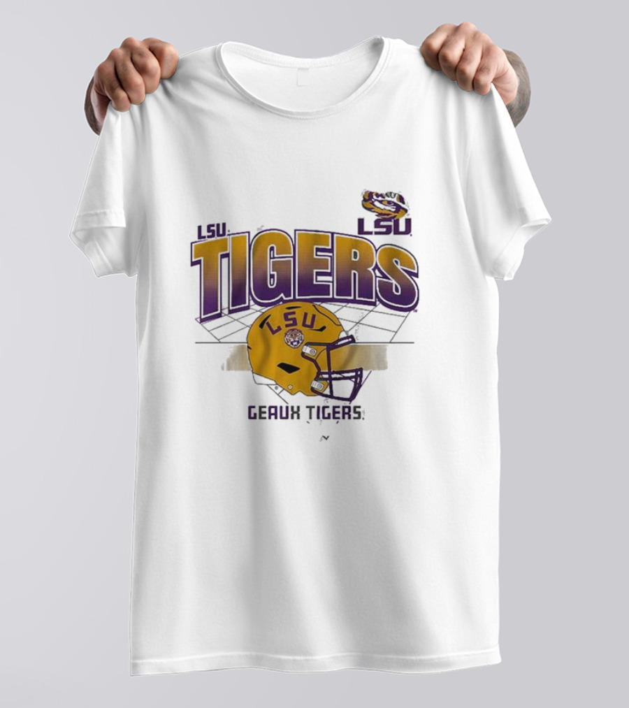 LSU Tigers Geaux Tigers Football Helmet Baton Rouge LA Grid T-Shirt