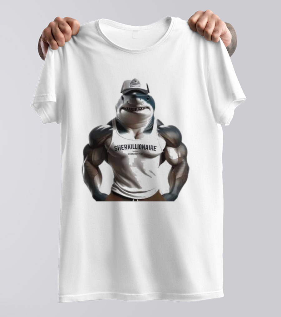 Muscular Shark Sherkillionaire Shirtless Body And Cap T-Shirt