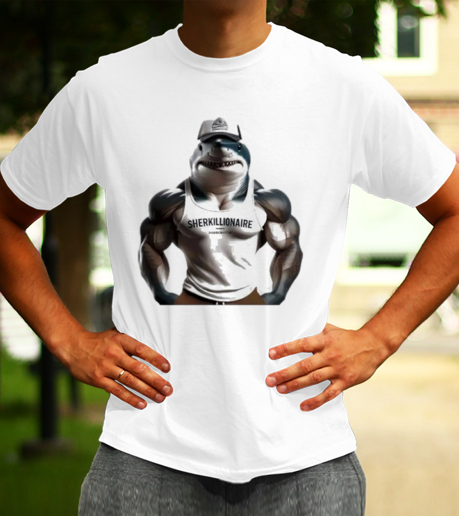 Muscular Shark Sherkillionaire Shirtless Body And Cap T-Shirt