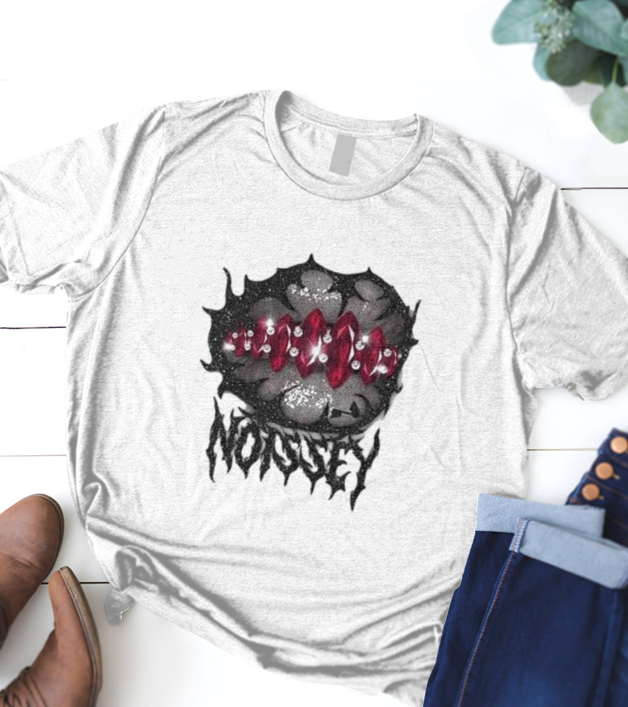 Noissey Rock Night Red Diamond Lip Print T-Shirt