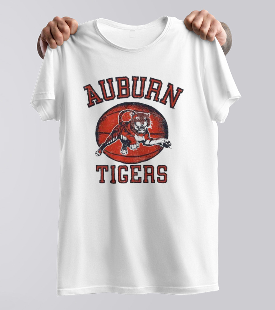 Auburn Tigers Vintage Basketball Tiger Ball T-Shirt
