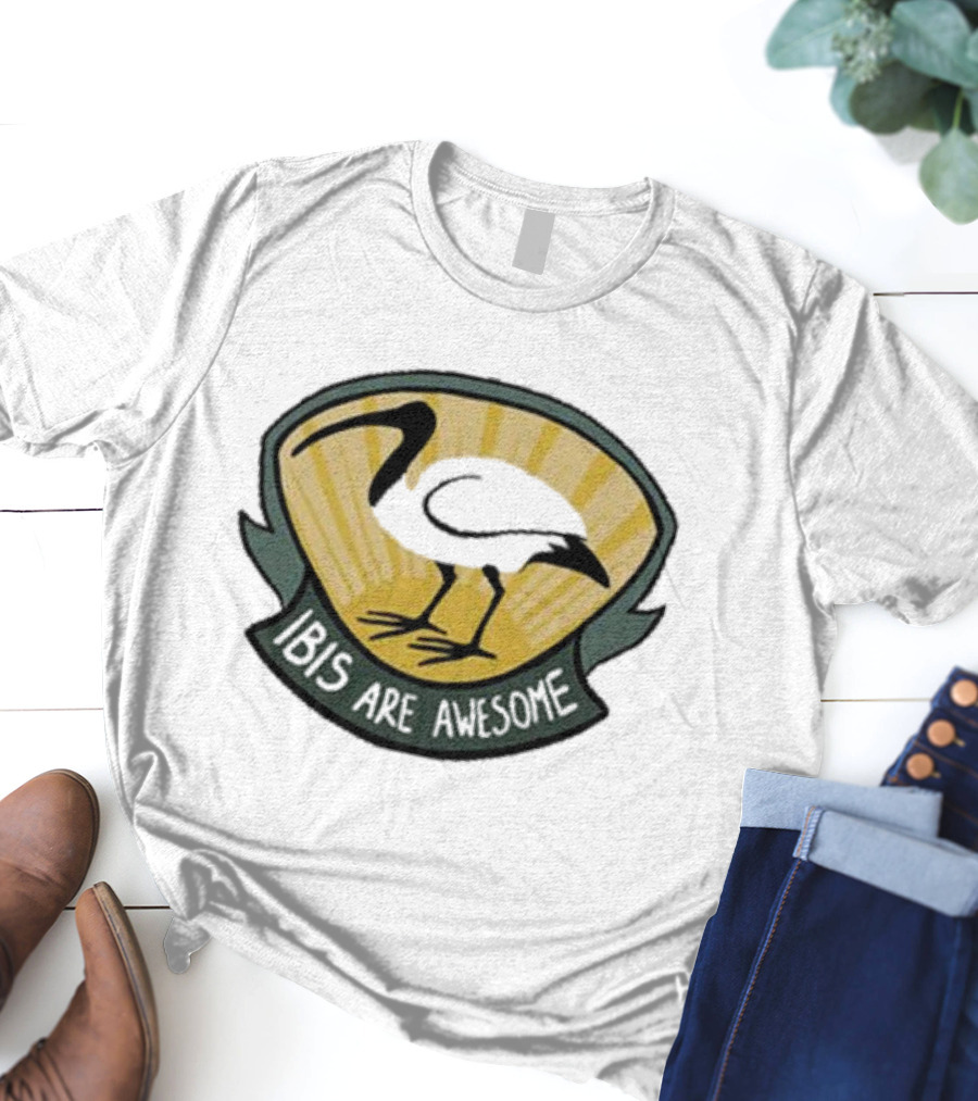 Bridget Farmer Ibis Are Awesome Emblem T-Shirt