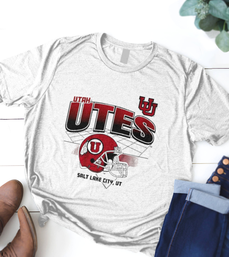 Utah Utes Football Helmet Salt Lake City UT Grid T-Shirt