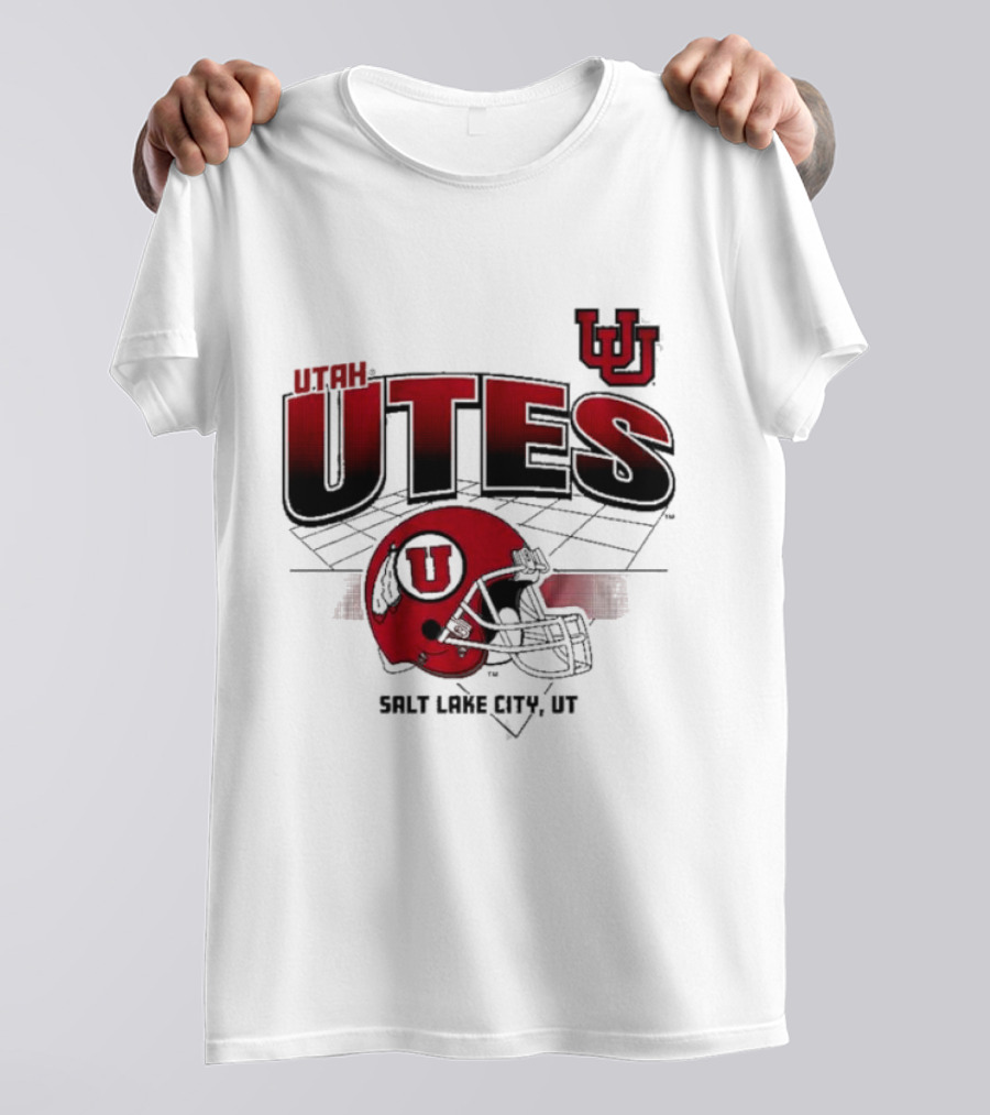 Utah Utes Football Helmet Salt Lake City UT Grid T-Shirt