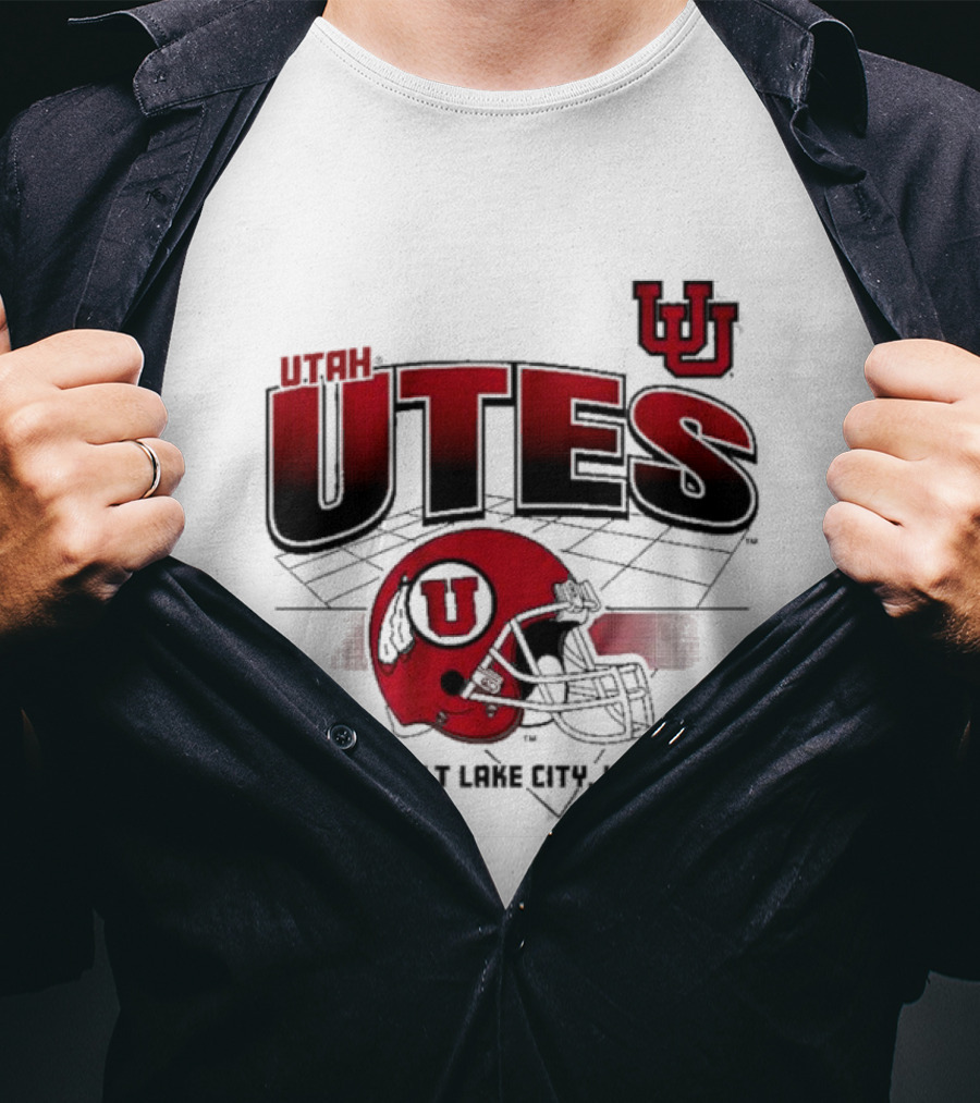 Utah Utes Football Helmet Salt Lake City UT Grid T-Shirt