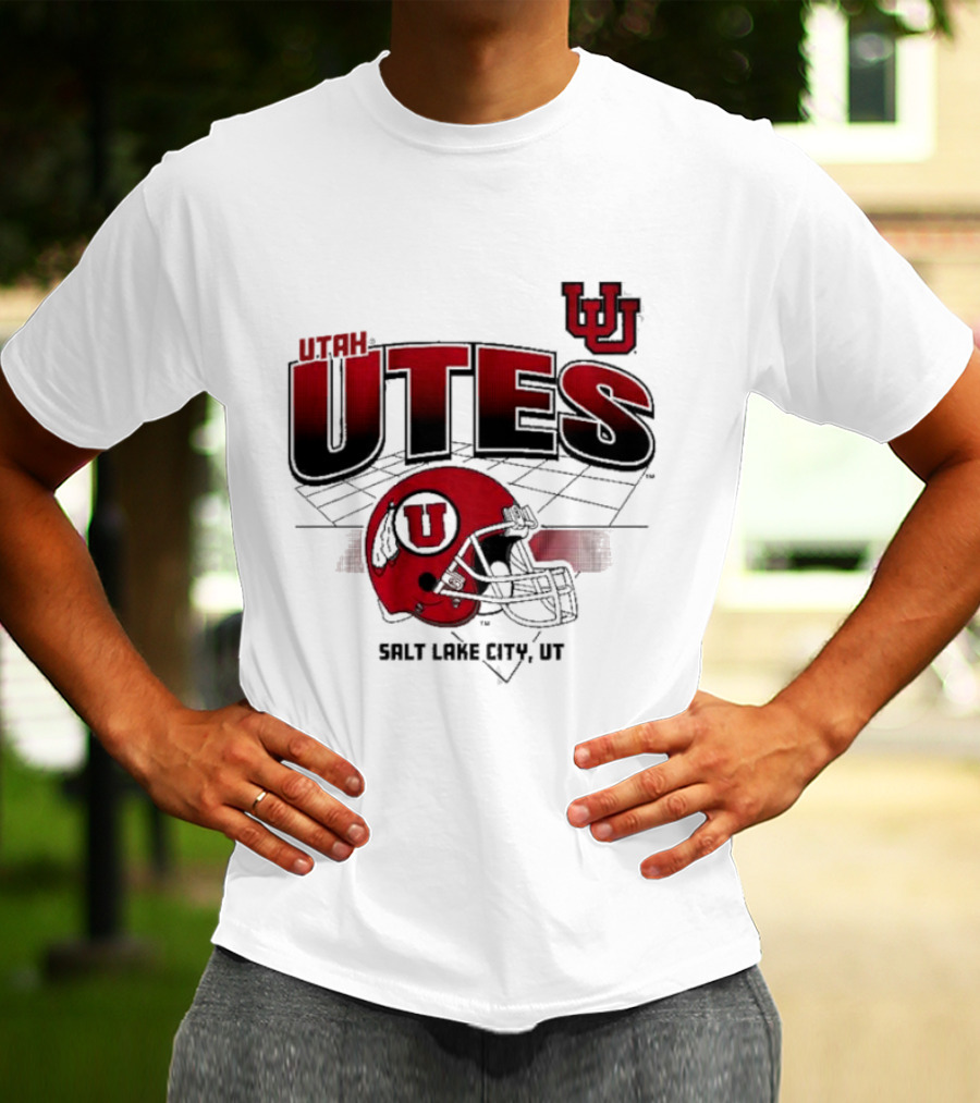 Utah Utes Football Helmet Salt Lake City UT Grid T-Shirt