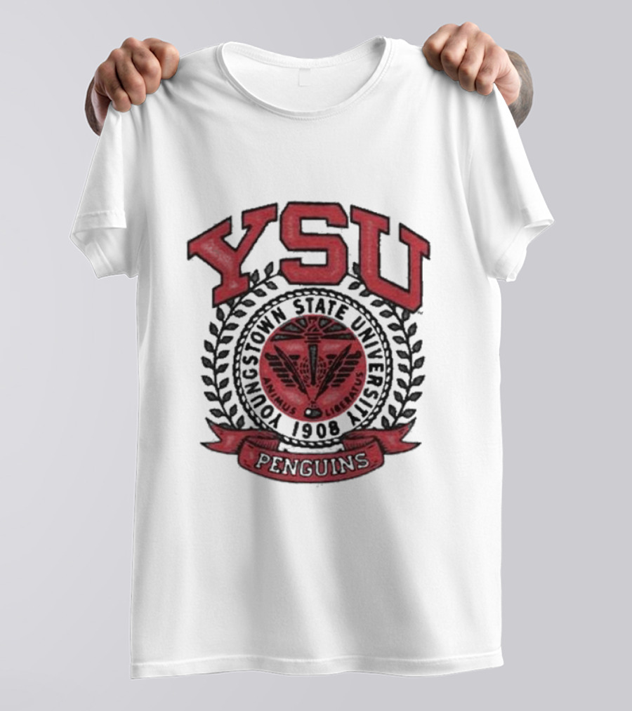 Youngstown Clothing Co Youngstown State University 1908 YSU Penguins Crest T-Shirt