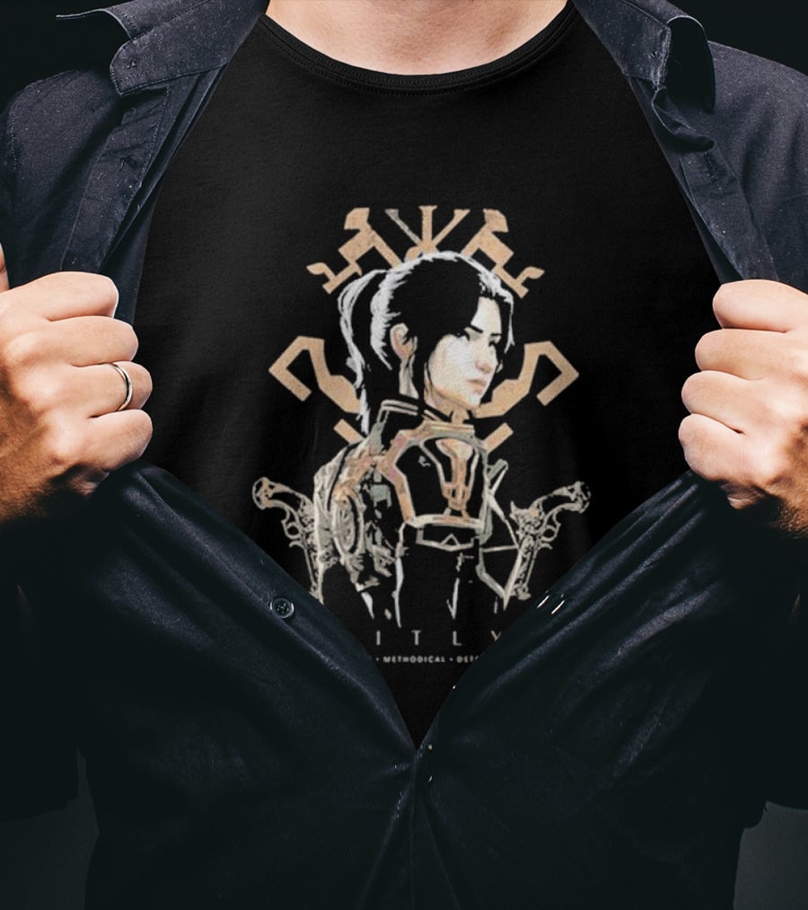 Caitlyn Heroes And Villains Arcane League Of Legends Kiramman Insignia Tenacious Methodical Determined T-Shirt