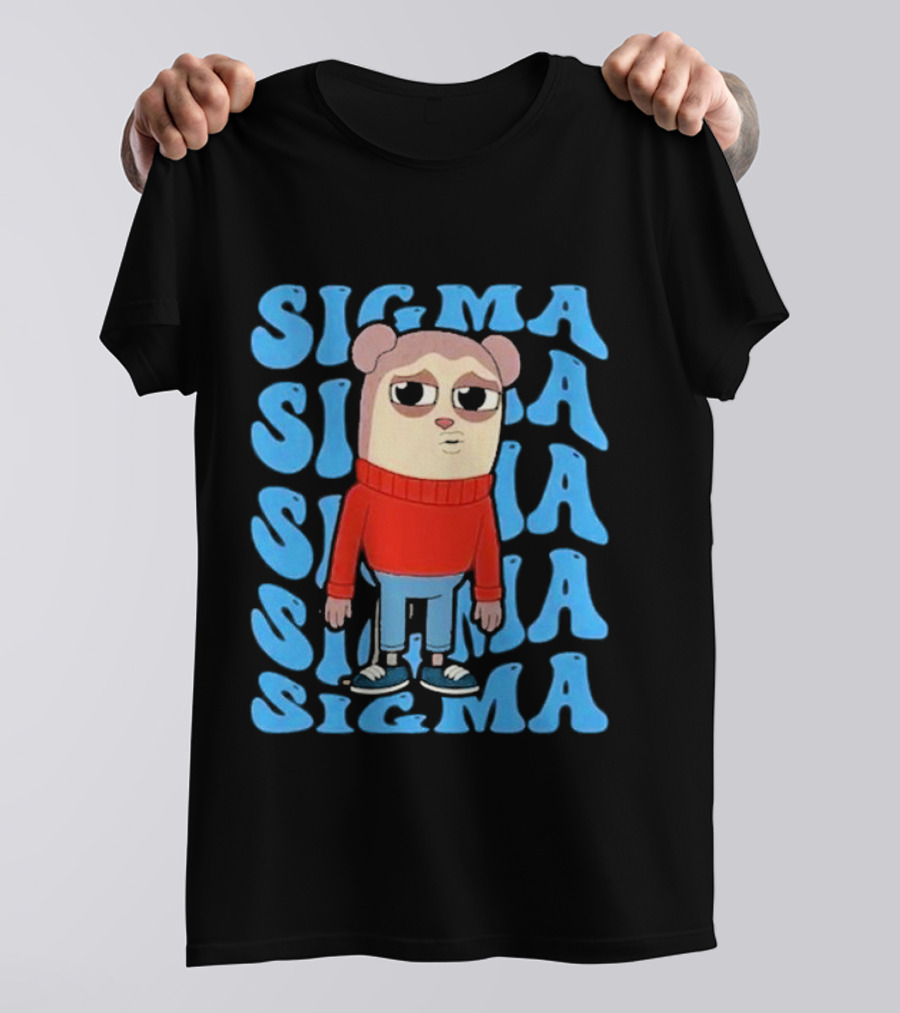 Sigma Max The Monkey Character In Red T-Shirt
