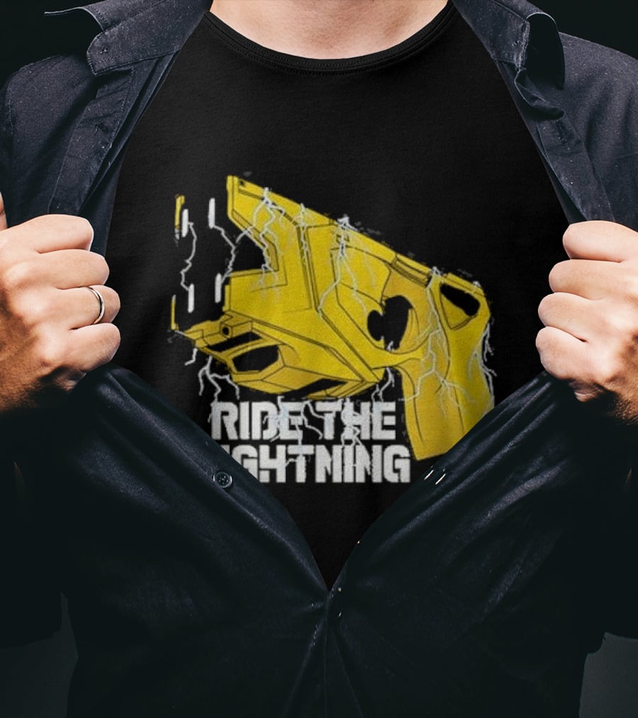 Ride The Lightning CBC Yellow Gun With Electric Bolts T-Shirt