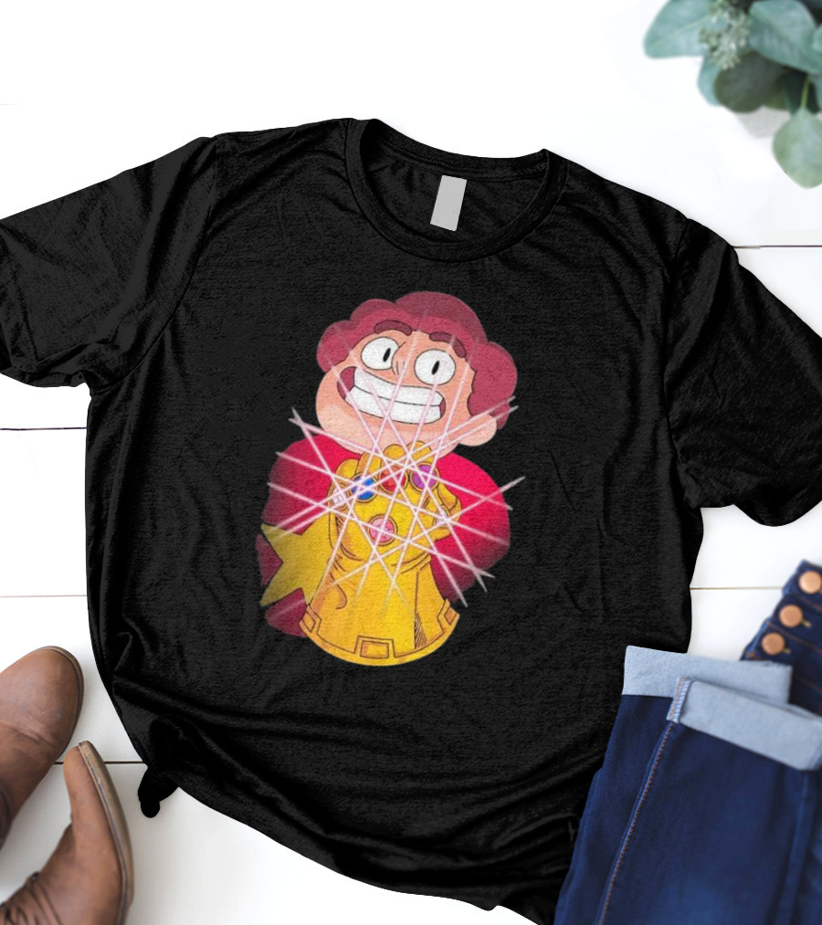Steven Universe Wearing Infinity Gauntlet With Gems T-Shirt