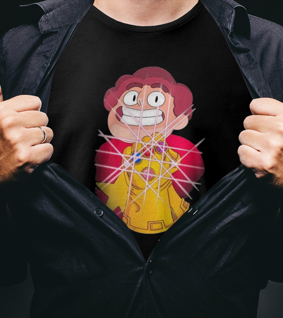 Steven Universe Wearing Infinity Gauntlet With Gems T-Shirt