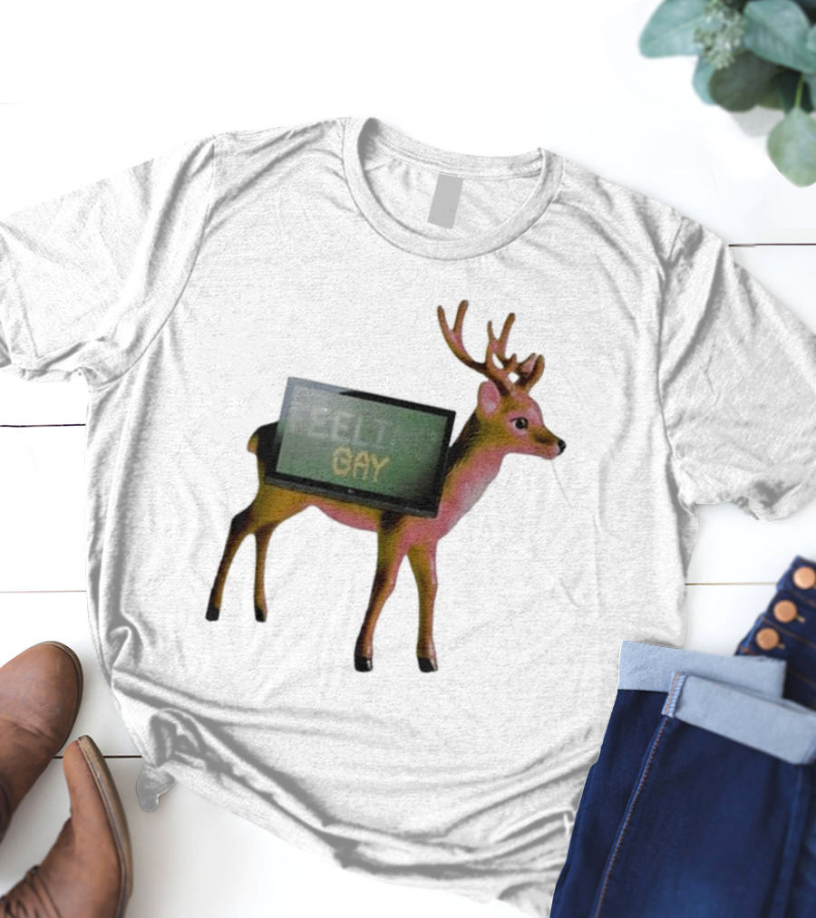 Jean Pierre Feeling Gay Deer With TV Screen T-Shirt