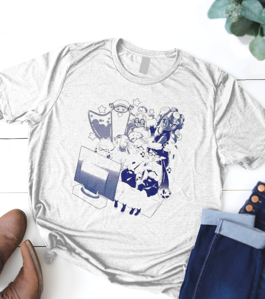 Karaoke Night Coinbox Splatoon Characters Gaming Party T-Shirt