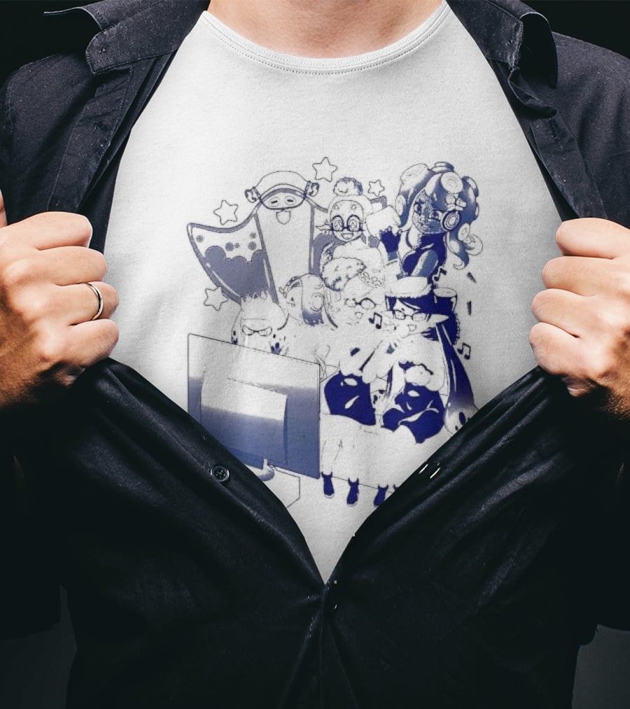 Karaoke Night Coinbox Splatoon Characters Gaming Party T-Shirt