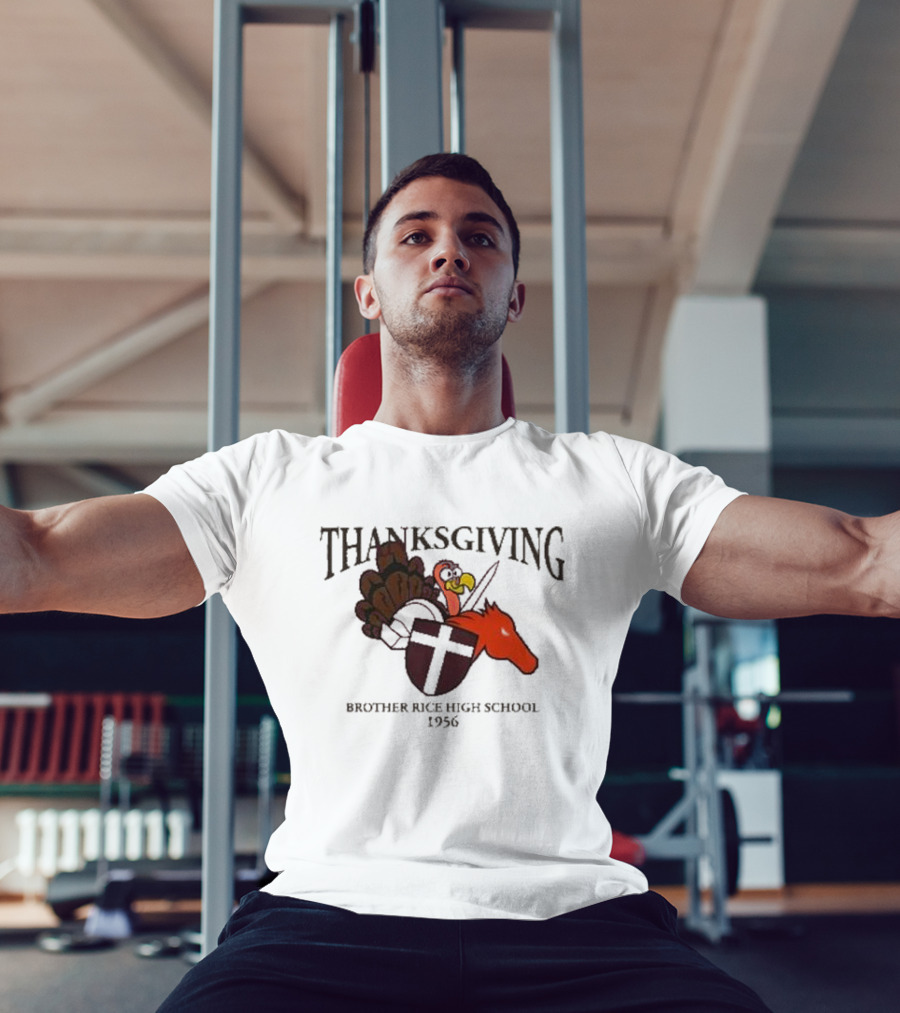 Thanksgiving Brother Rice High School 1956 Turkey Horse Emblem T-Shirt
