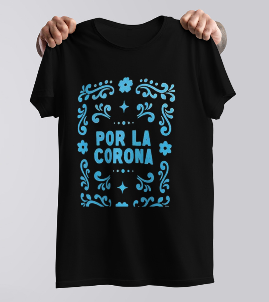 Charlotte FC Por La Corona Floral Blue Decorative T-Shirt