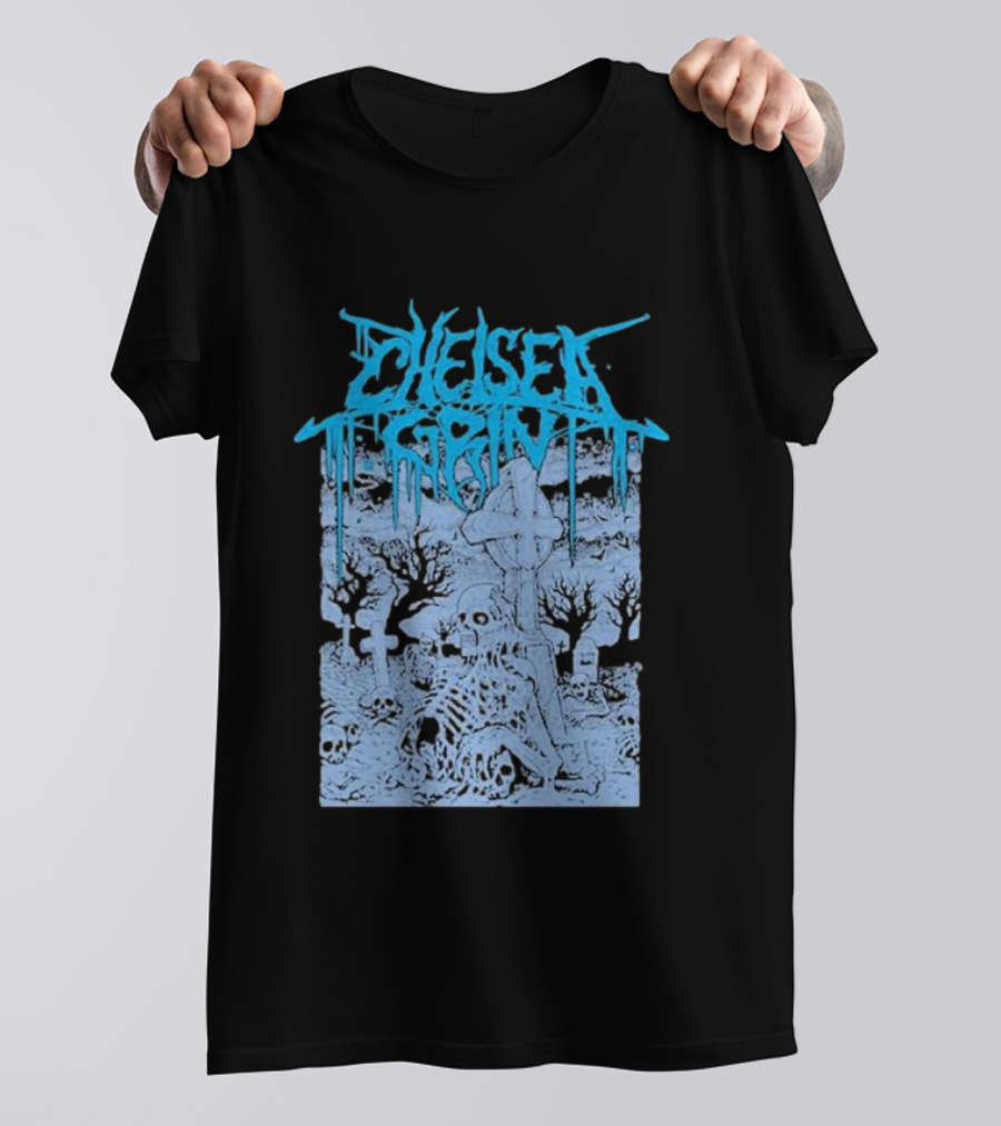 Chelsea Grin Skeleton Cemetery Scene T-Shirt