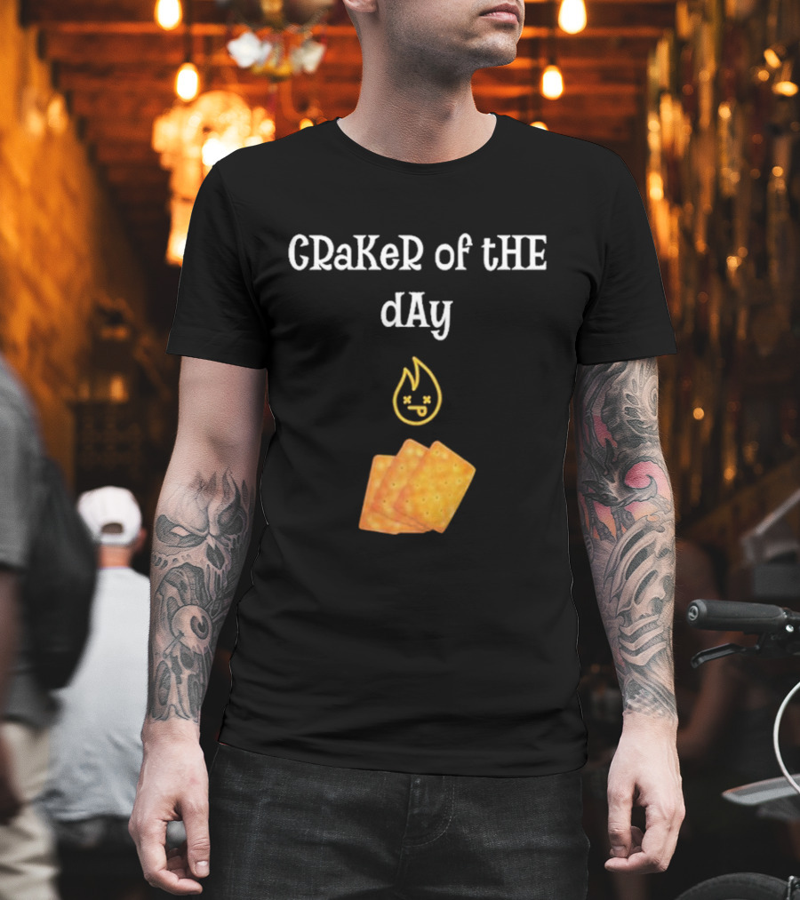 Cracker Of The Day Funny Fire Emoji Icon With Crackers T-Shirt