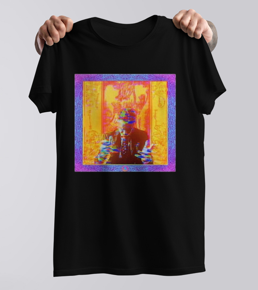Dragons Ft Jordan Peterson Psychedelic Portrait With Ornate Border T-Shirt