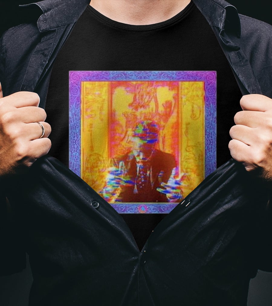 Dragons Ft Jordan Peterson Psychedelic Portrait With Ornate Border T-Shirt
