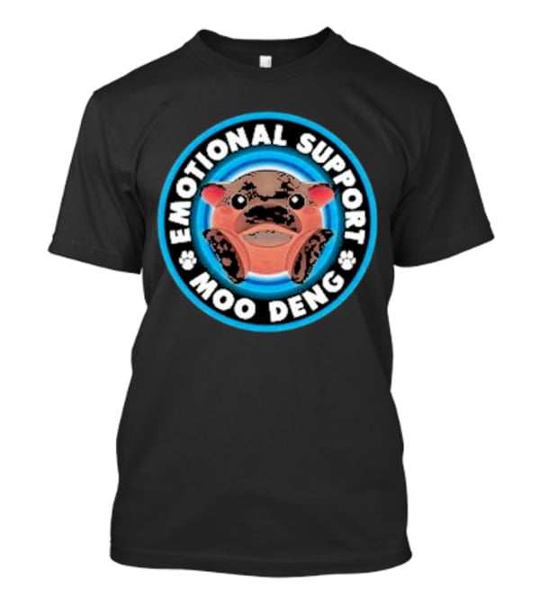 Emotional Support Moo Deng Hippo Badge T-Shirt