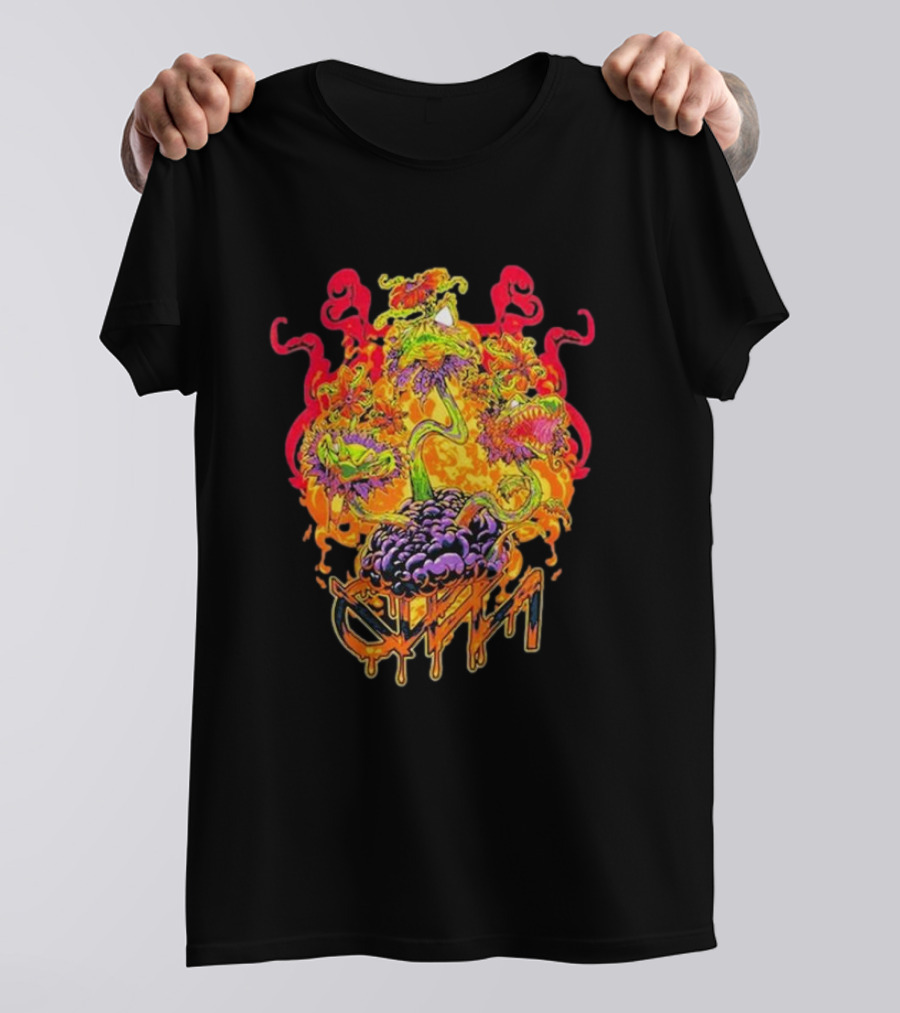Ganja White Night Wobbleween 3 Psychedelic Monster Heads T-Shirt