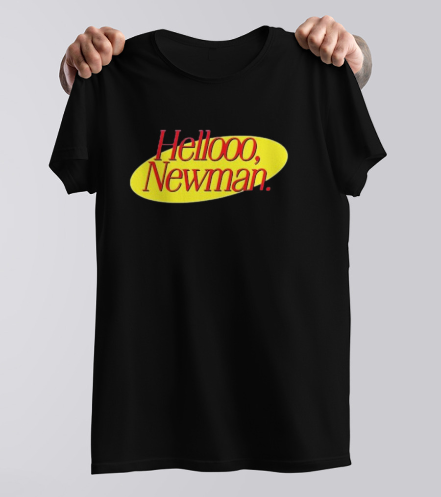 Hello Newman Seinfeld Catchphrase Yellow Oval T-Shirt