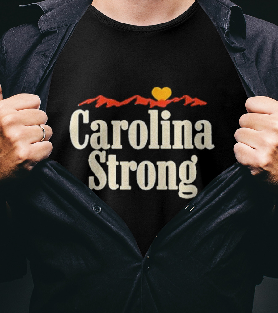 Carolina Strong Heart Mountains Hurricane Season North Carolina T-Shirt