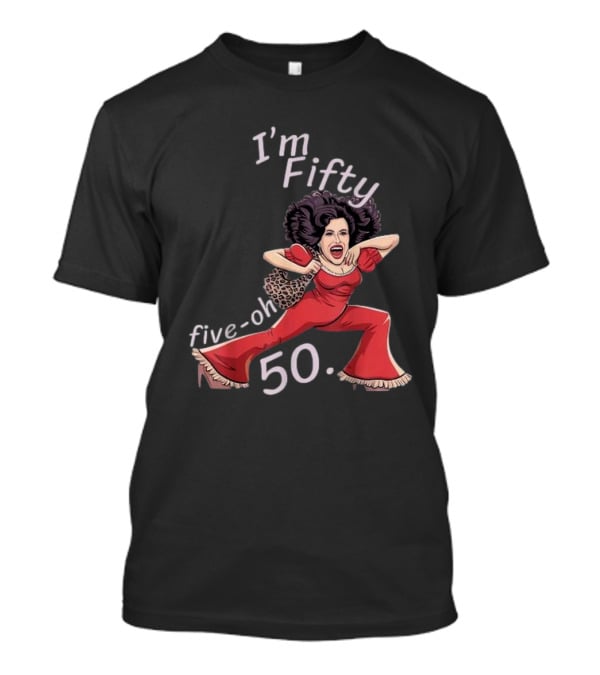 I’m Fifty Five-Oh 50 Leopard Bag Red Outfit Birthday O'Malley Lady T-Shirt