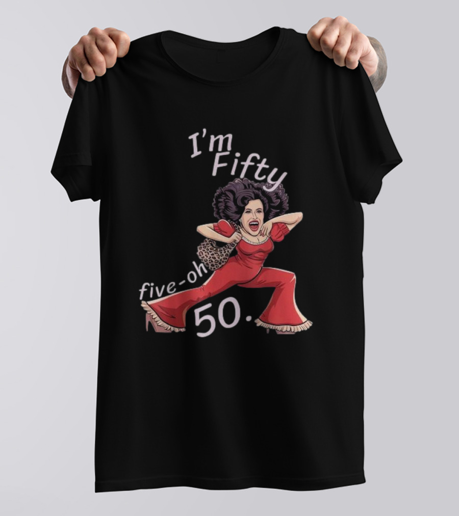 I’m Fifty Five-Oh 50 Leopard Bag Red Outfit Birthday O'Malley Lady T-Shirt