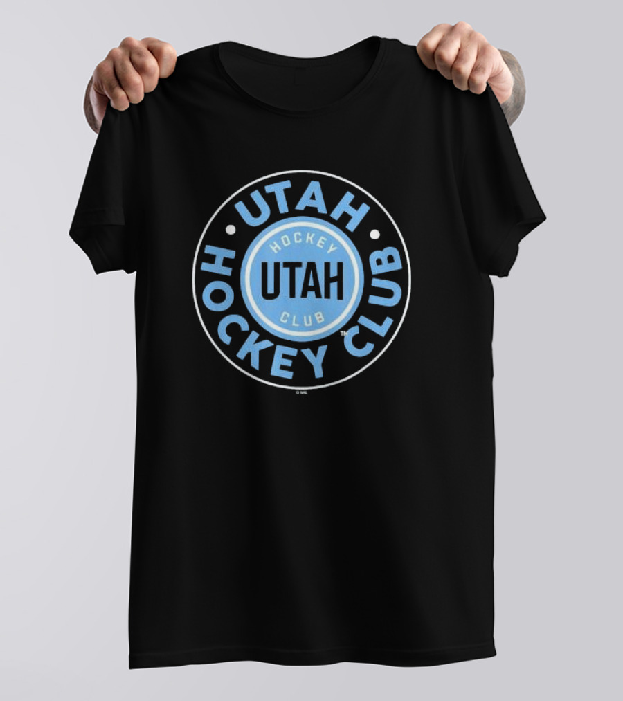 Utah Hockey Club Symbol Black Circular T-Shirt