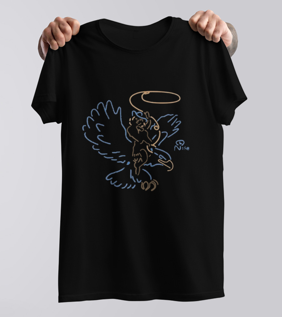 Wayfaring Strangers Rodeo Bear Lasso Flying Eagle T-Shirt
