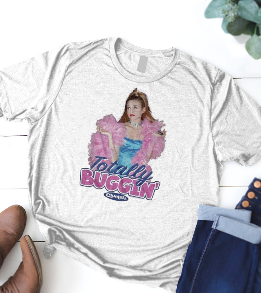 Clueless Totally Buggin' Pink Feather Boa Iconic Look T-Shirt