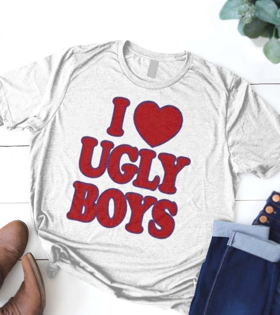 Omar Apollo I Love Ugly Boys Red Text Heart T-Shirt
