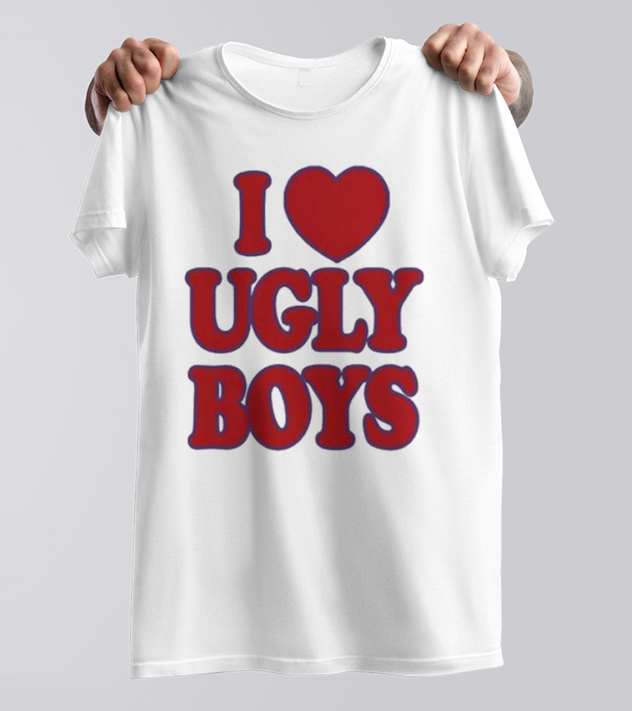 Omar Apollo I Love Ugly Boys Red Text Heart T-Shirt
