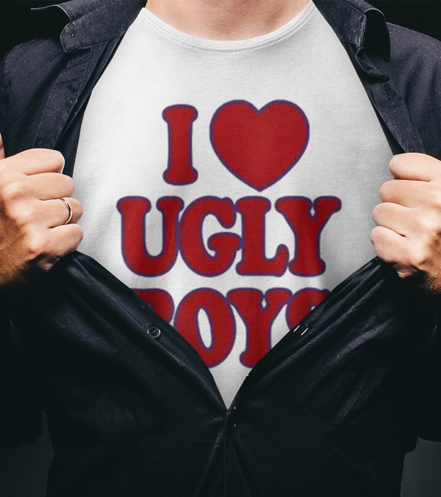 Omar Apollo I Love Ugly Boys Red Text Heart T-Shirt