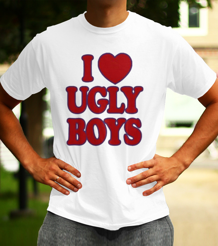 Omar Apollo I Love Ugly Boys Red Text Heart T-Shirt