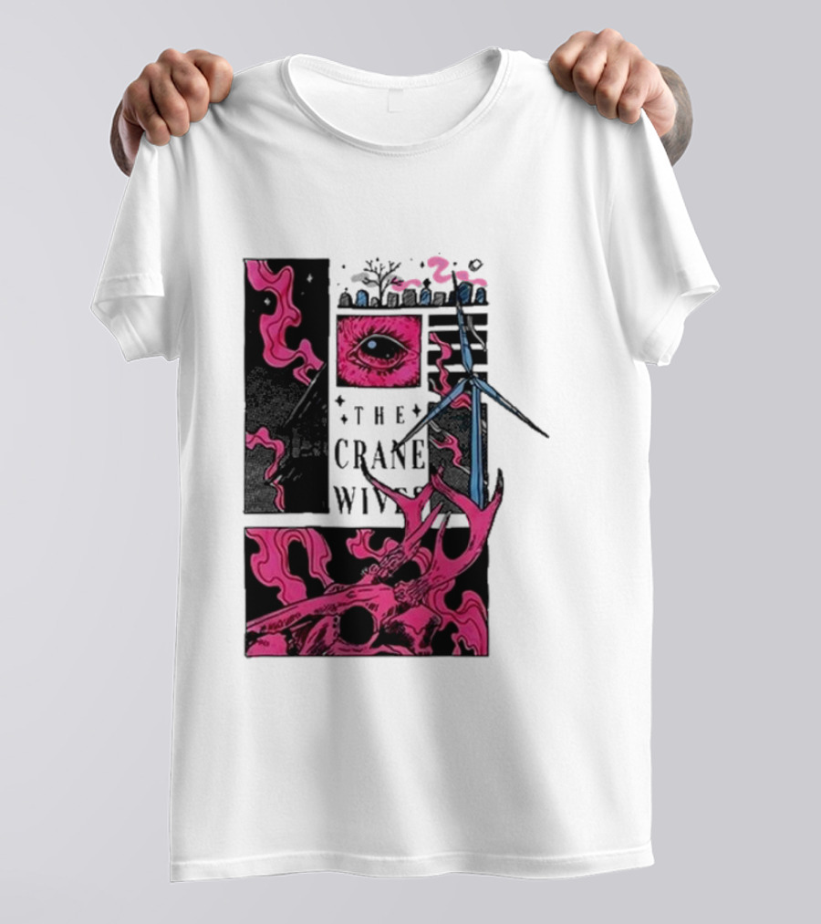 The Crane Wives The Well Pink Skull And Windmill T-Shirt