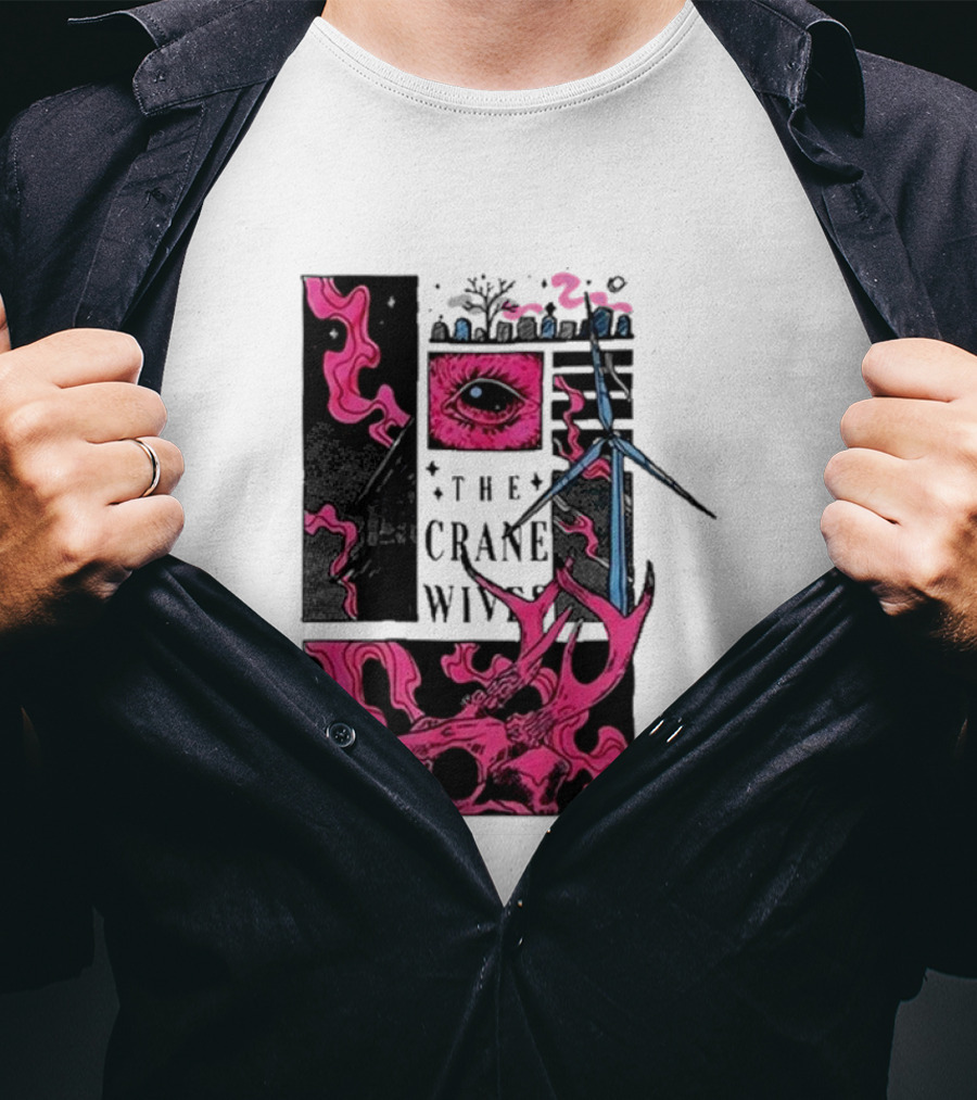 The Crane Wives The Well Pink Skull And Windmill T-Shirt