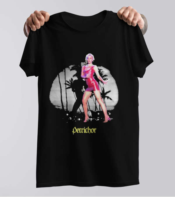 Petrichor 070 Shake Winter Baby Palm Silhouette Red Dress T-Shirt