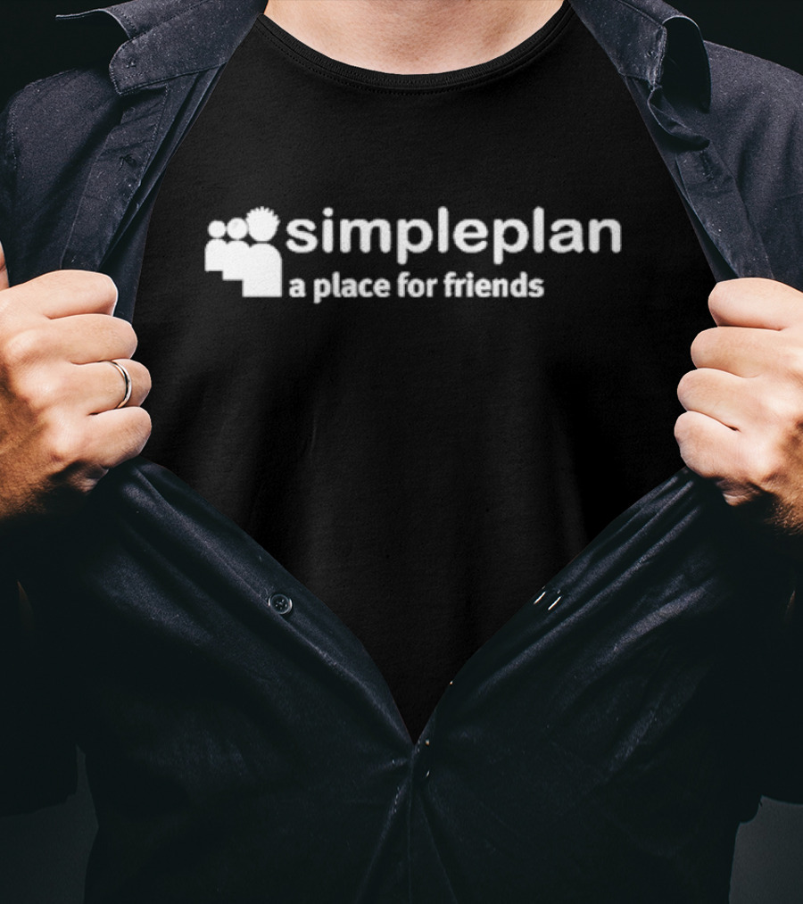 Simple Plan A Place For Friends Iconic Social Network T-Shirt