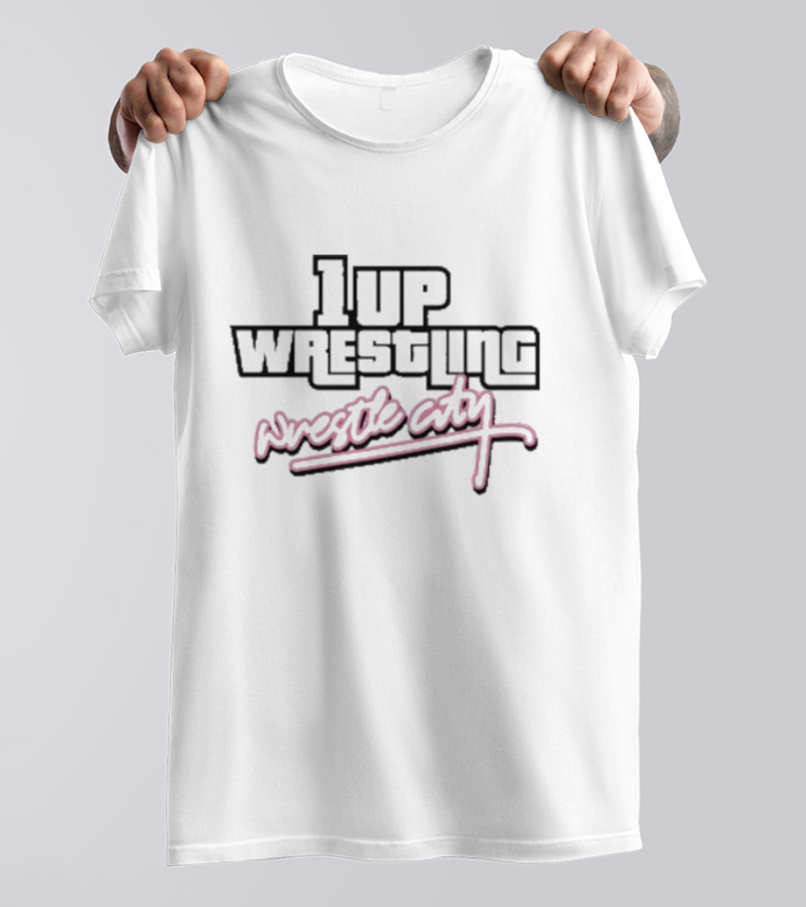 1up Wrestling Wrestle City Retro Gaming T-Shirt