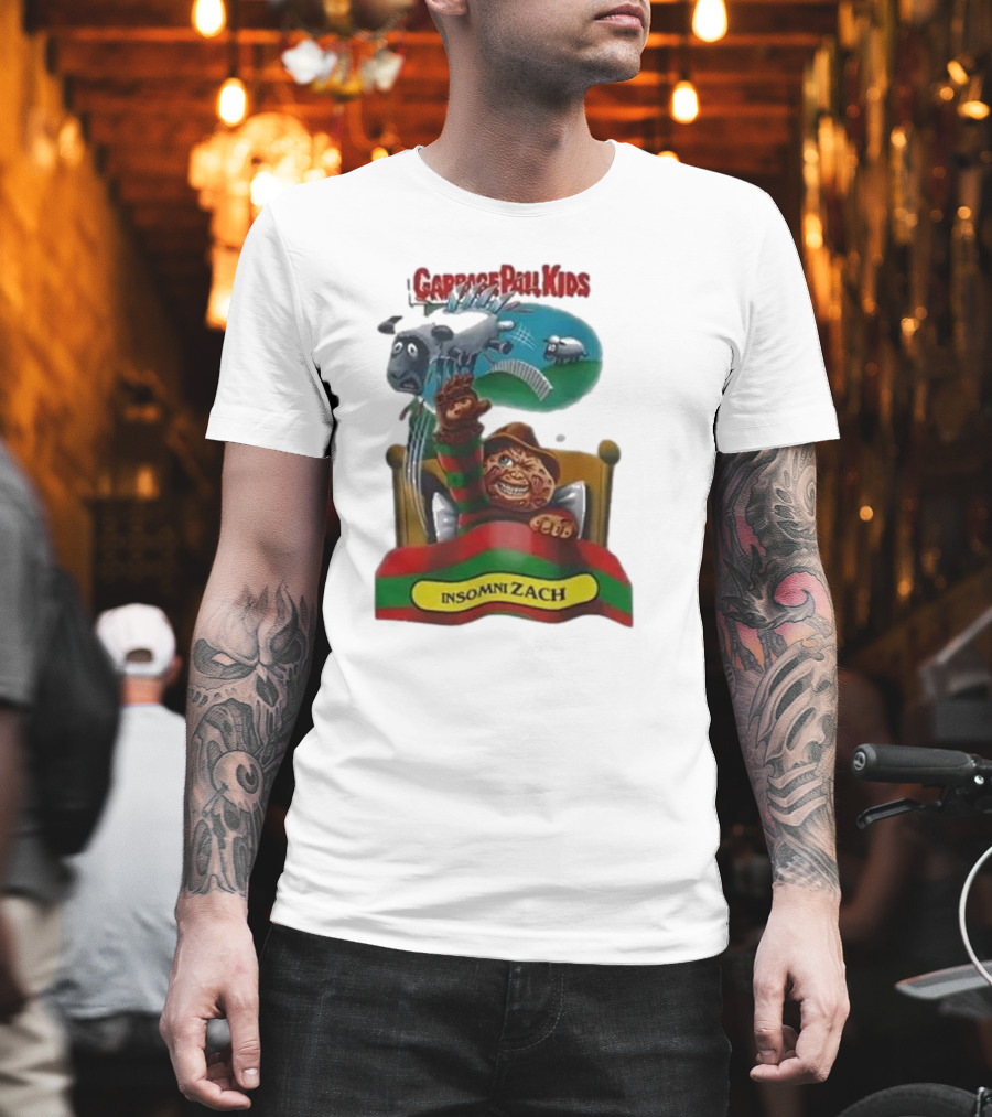 Garbage Pail Kids Insomni Zach Freddy Krueger Sheep Jumping Bed T-Shirt