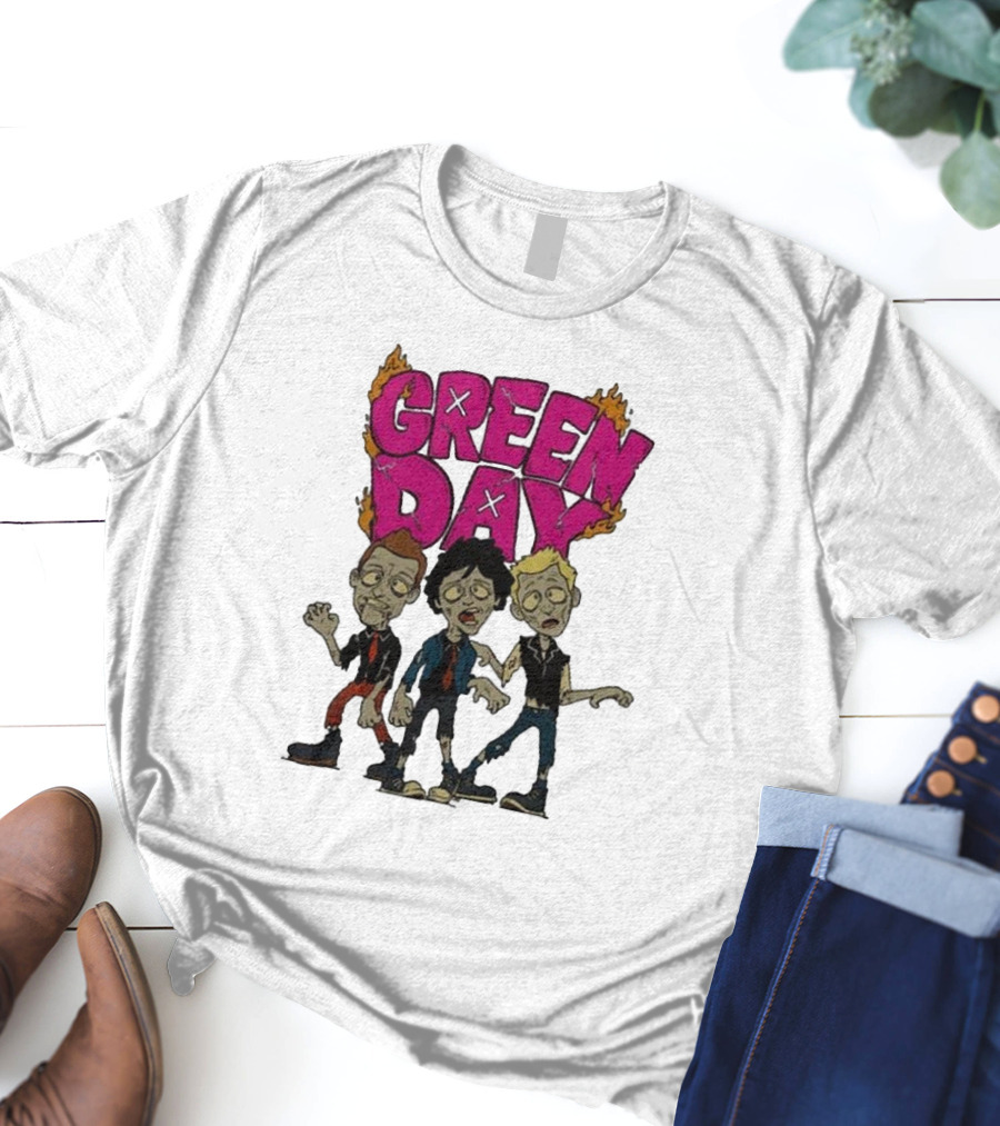 Green Day Walking Zombie Band Members T-Shirt