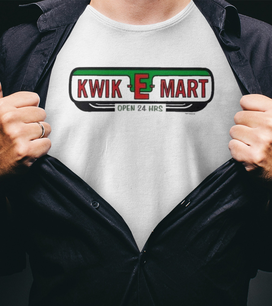 The Simpsons Kwik-E-Mart Open 24 Hrs White T-Shirt