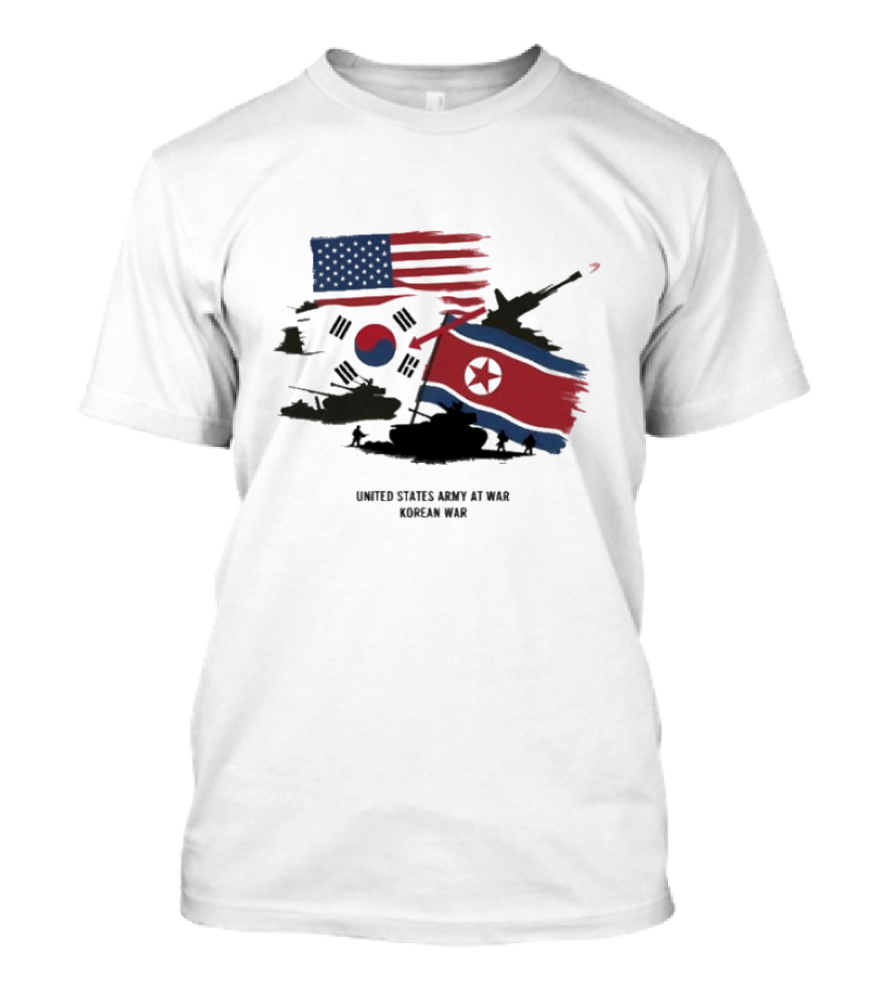 United States Army At War Korean War North Vs. South Korea T-Shirt