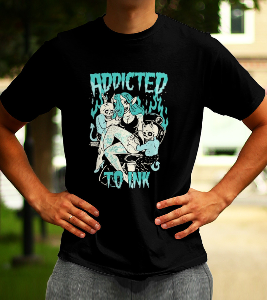 Addicted To Ink Murder Apparel Demon Tattoo Fantasy T-Shirt